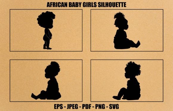 Download African American Baby Silhouette Set - Baby silhouette Collection