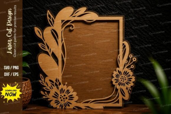 Download Botanical Corner Frame Laser Cut Svg - Premium Resources