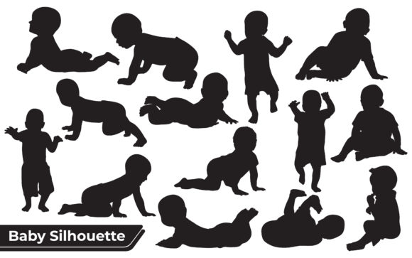 Download Collection of Kid and Baby Silhouette - Baby silhouette Collection